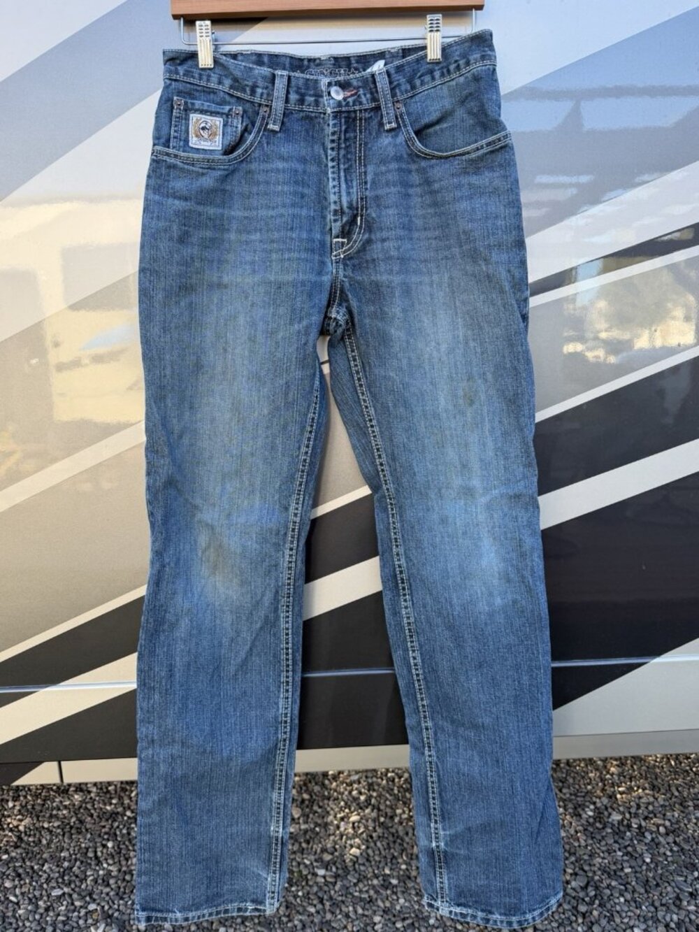 Vintage Y2K CINCH western contrast stiching straight denim jeans 31x36 rodeo